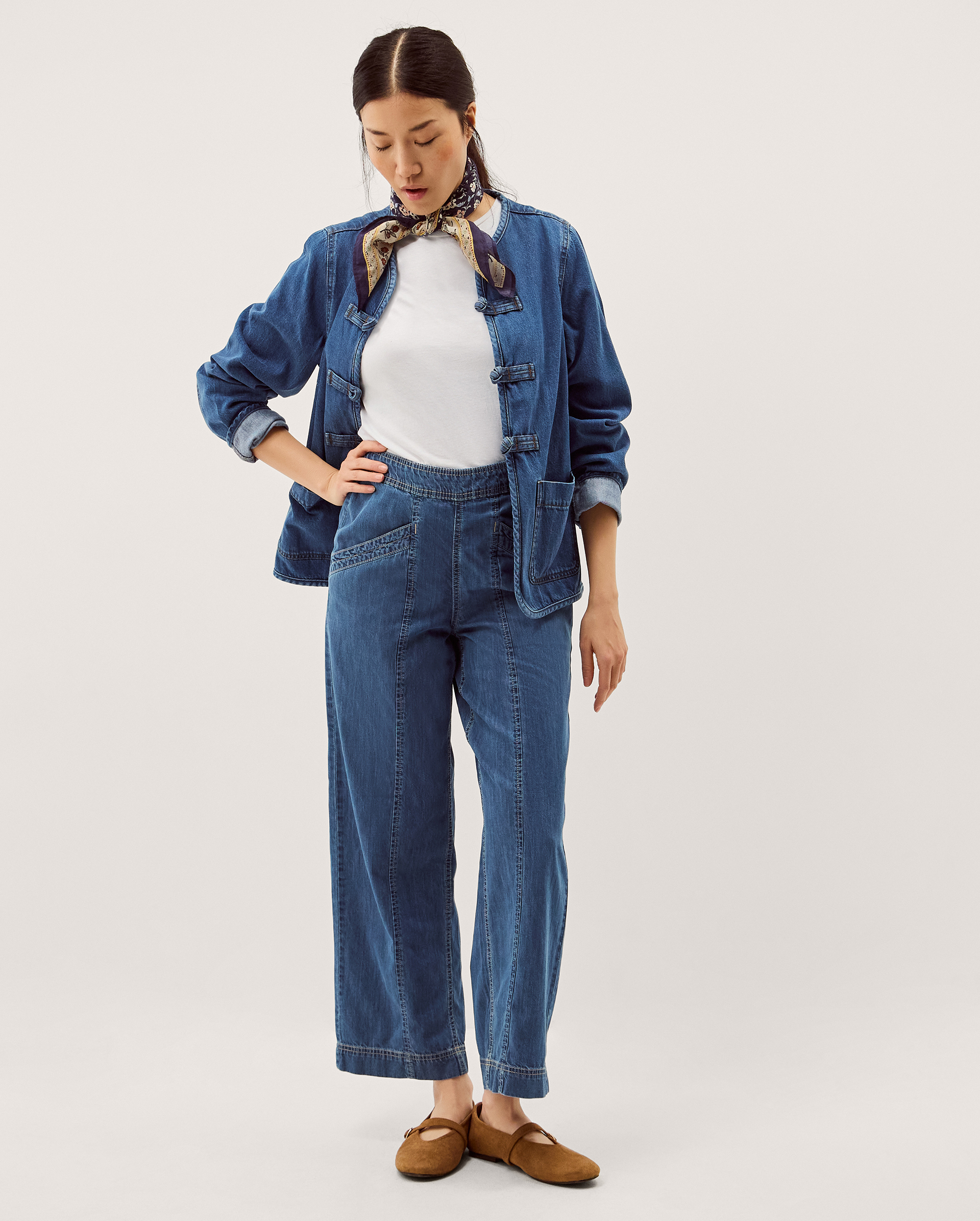 Harper Short Wide Leg Jeans Blue Harper Short Wide Leg Jeans Blue