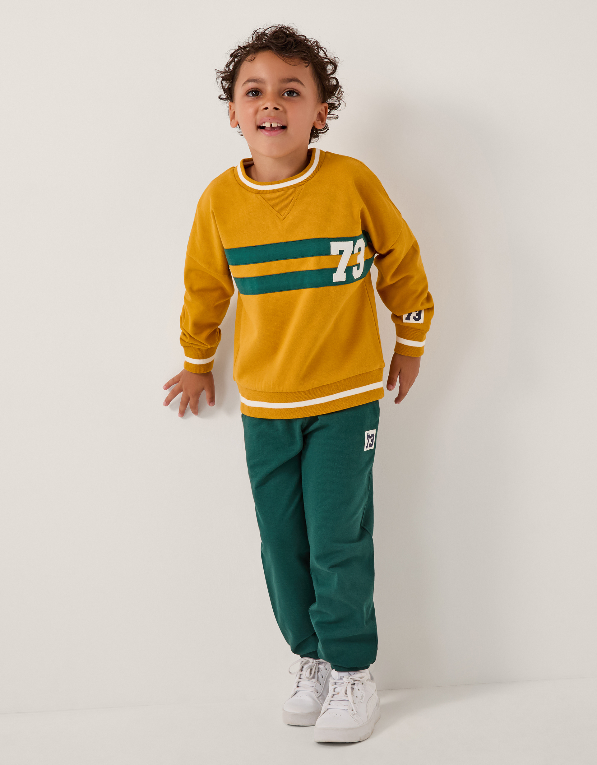 Varsity Stripe Sweatshirt Yellow