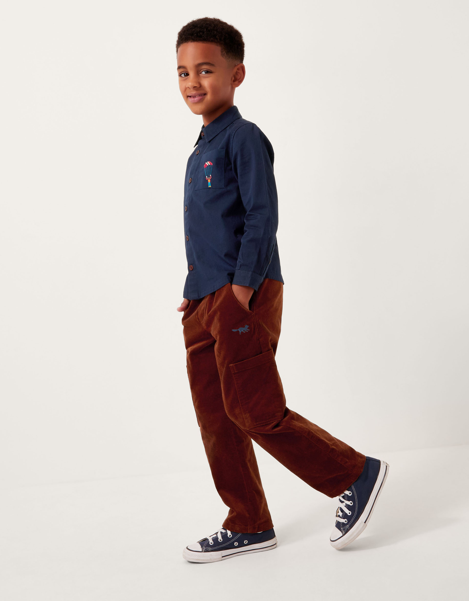 London Embroidered Twill Shirt Blue London Embroidered Twill Shirt Blue