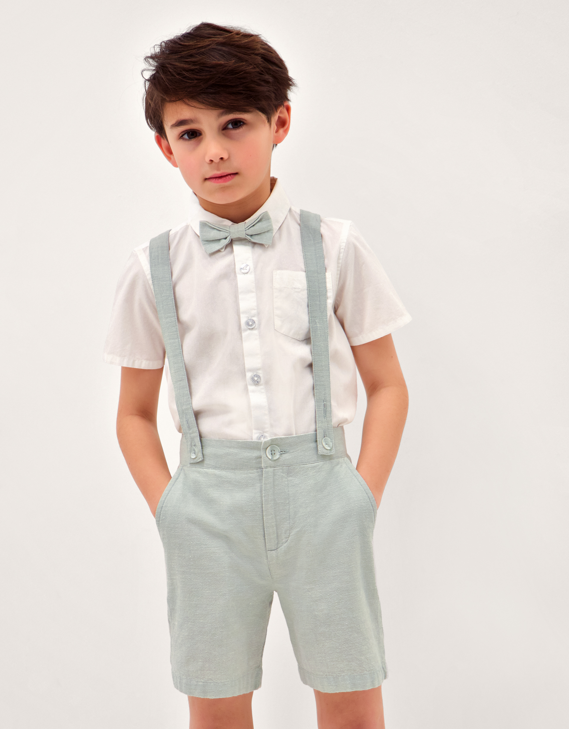 Rowan -Piece Short Suit with Braces Green Rowan -Piece Short Suit with Braces Green