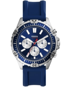 Fossil Garrett Men’s Chronograph Watch Blue Sunray Dial