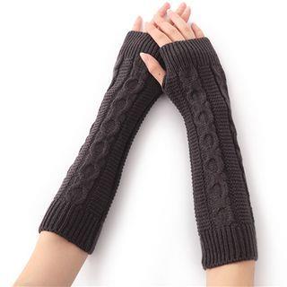 Knit Fingerless Gloves Dark Gray Knit Fingerless Gloves Dark Gray