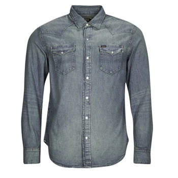Polo Ralph Lauren CHEMISE WESTERN EN DENIM men’s Long sleeved Shirt in Blue