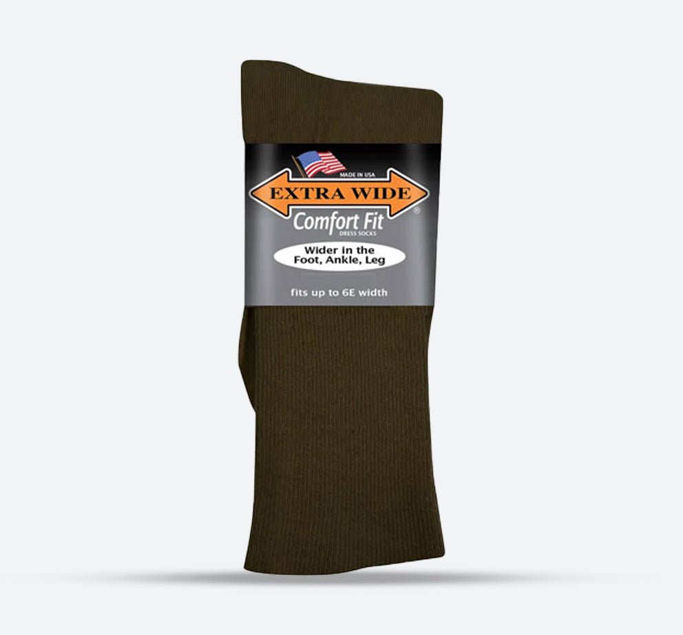 Mens Extra Wide Comfort Fit Dress Socks, – Dark Brown Mens Extra Wide Comfort Fit Dress Socks, – Dark Brown