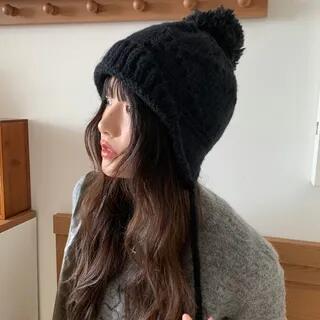Pom Pom Knit Beanie Black – To Pom Pom Knit Beanie Black – To
