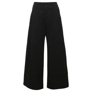 Tie Front Plain Crop Corset Top High Waist Wide Leg Dress Pants – Pants – Black Tie Front Plain Crop Corset Top High Waist Wide Leg Dress Pants – Pants – Black