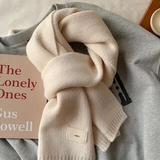 Plain Knit Scarf – Creamy White – x Plain Knit Scarf – Creamy White – x