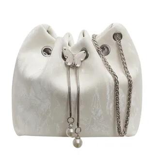 Butterfly Accent Bucket Bag Shoulder Bag – Off-White