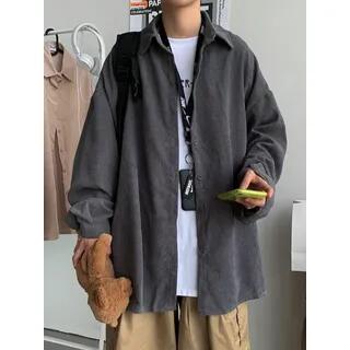 Oversized Corduroy Shirt Jacket Gray Oversized Corduroy Shirt Jacket Gray
