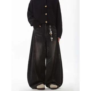 Mid Rise Washed Baggy Jeans Black Mid Rise Washed Baggy Jeans Black