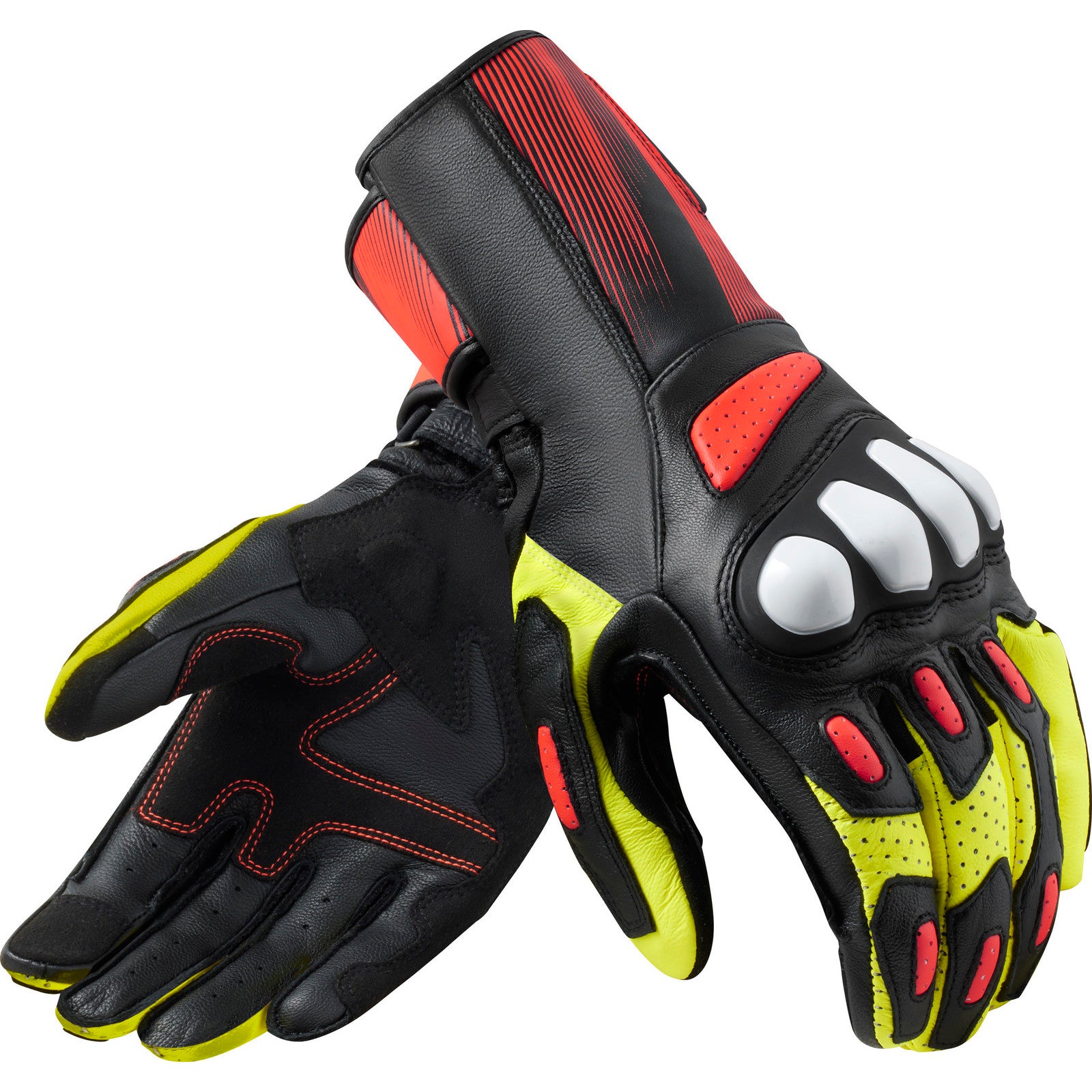 Rev It Metis Leather Motorcycle Gloves X Black Neon Yellow Rev It Metis Leather Motorcycle Gloves X Black Neon Yellow