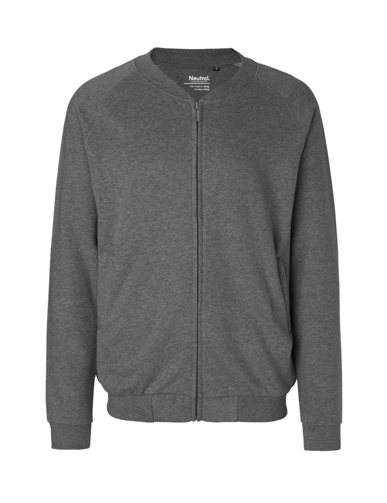 Fairtrade Organic Bomber Jacket: Unisex – L Dark Heather Fairtrade Organic Bomber Jacket: Unisex – L Dark Heather