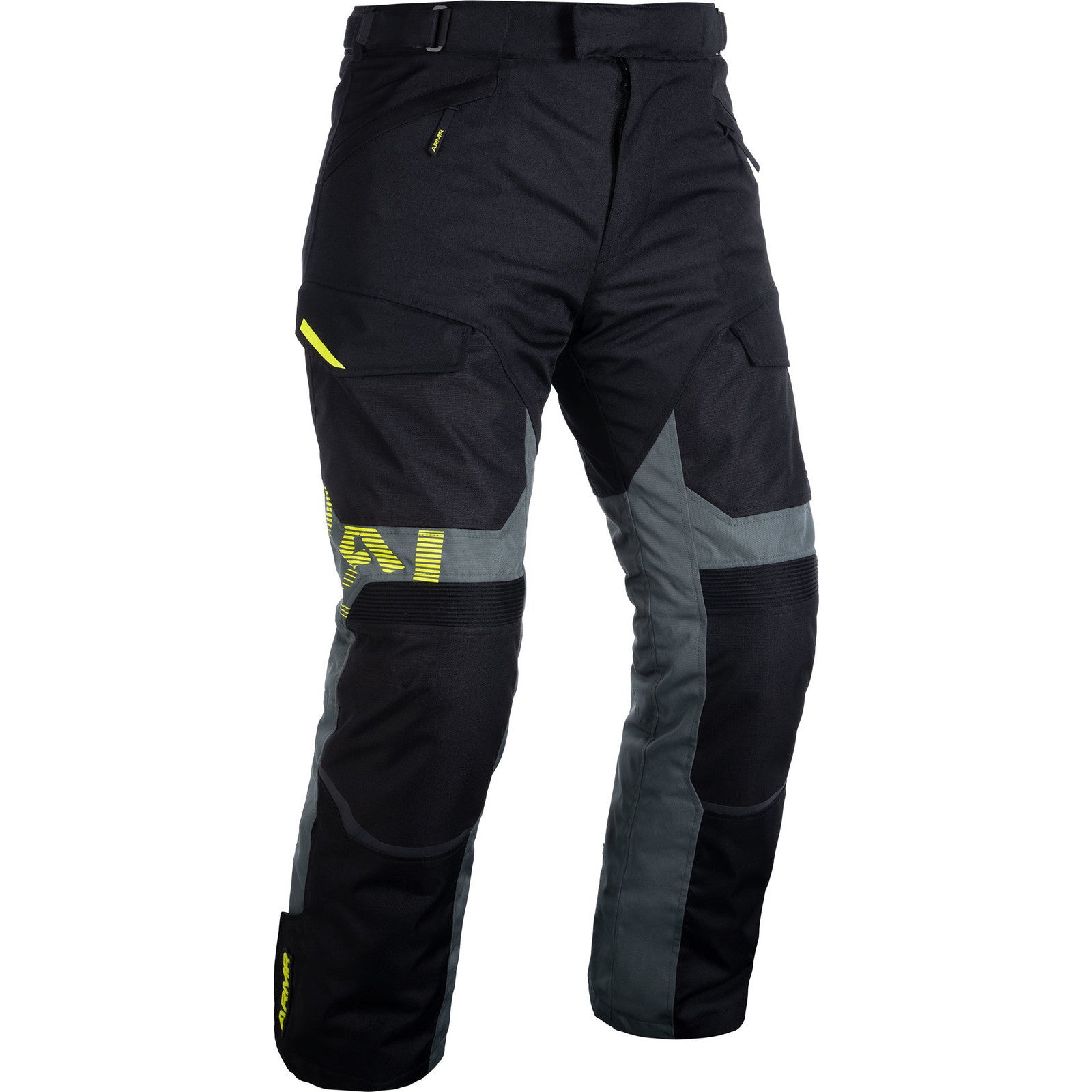 ARMR Kumaji . WP Motorcycle Trousers – Black Green Fluo Yellow – -” | | -“