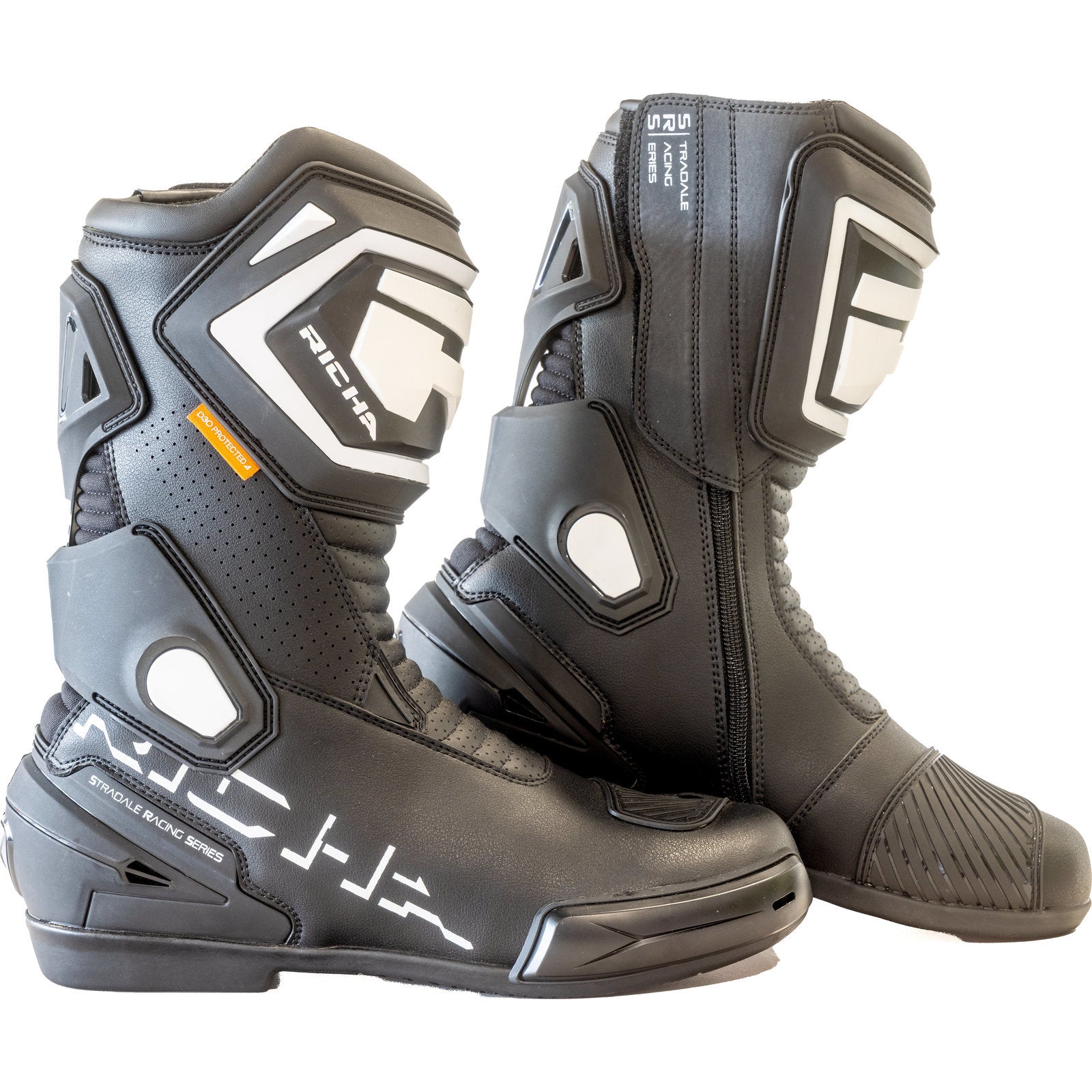 Richa Stradale Motorcycle Boots – Black White – | Richa Stradale Motorcycle Boots – Black White – |