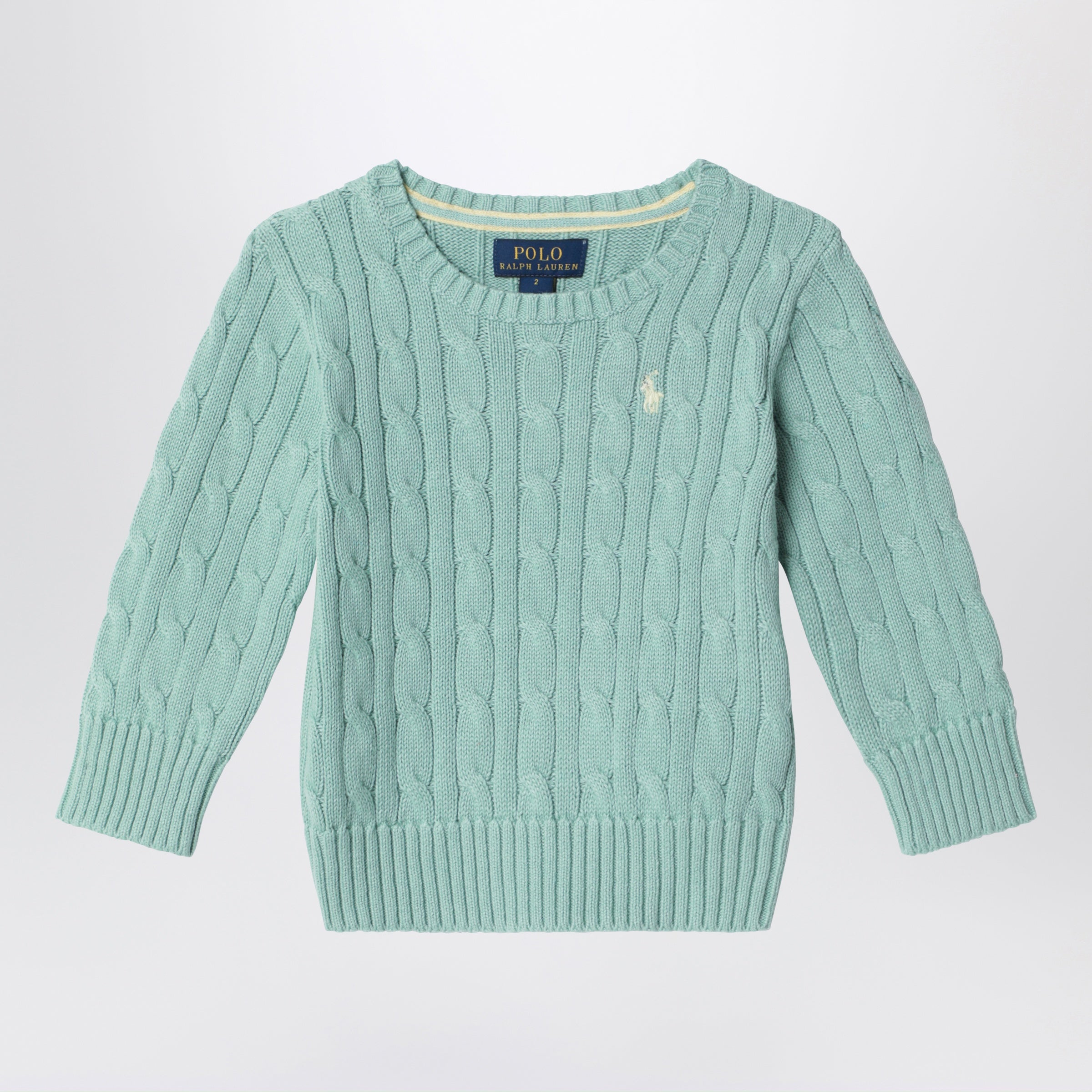 Celadon green cable knit cotton jumper Celadon green cable knit cotton jumper