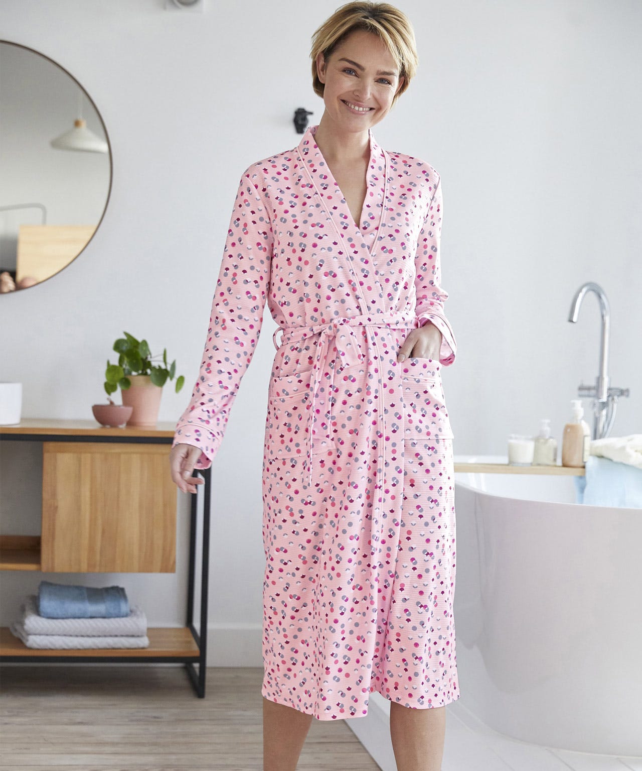 Damart Waffle Gown with Tie Belt Damart Waffle Gown with Tie Belt