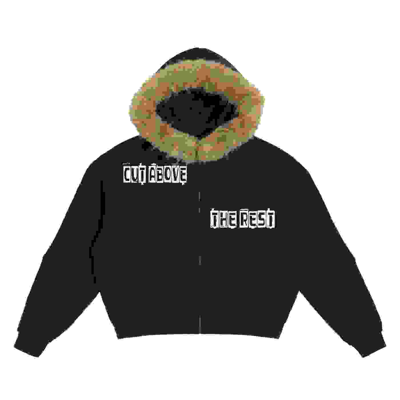 Sun Fade Boxy Detachable Fur Hoodie Sun Fade Boxy Detachable Fur Hoodie