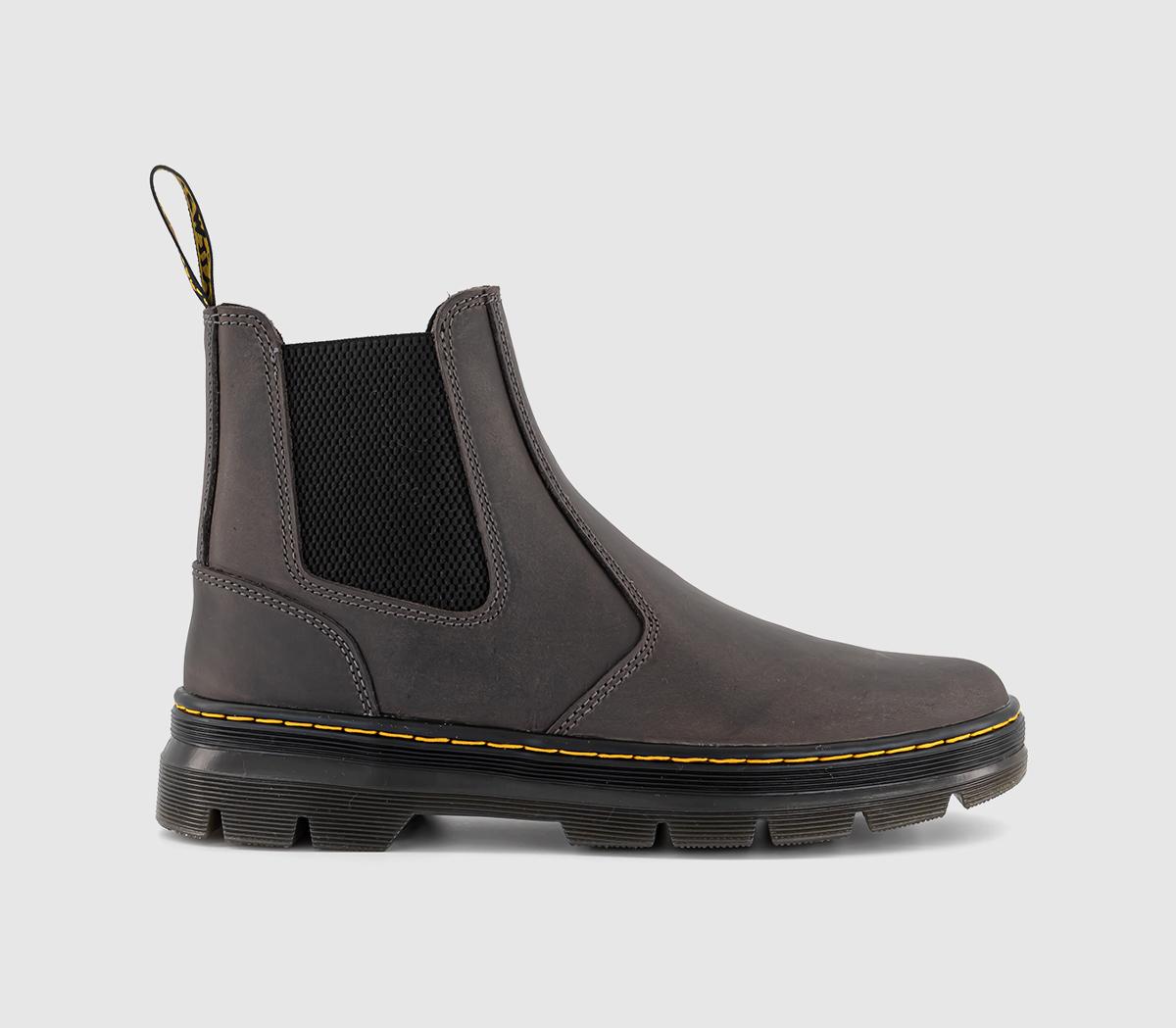 Dr. Martens Mens Embury Boots Gunmetal Saddleback Grey Dr. Martens Mens Embury Boots Gunmetal Saddleback Grey