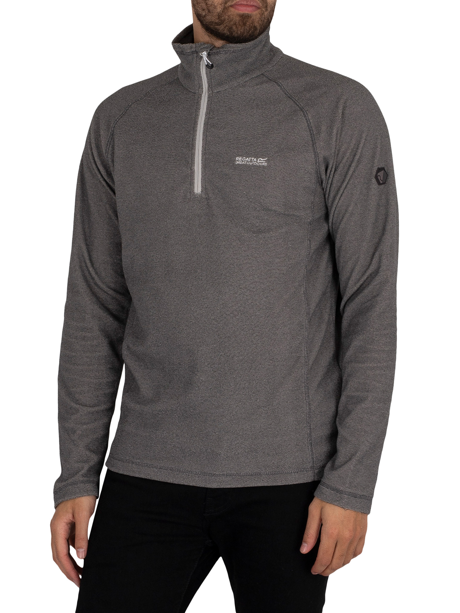 Montes Lightweight Half Zip Mini Stripe Sweatshirt Montes Lightweight Half Zip Mini Stripe Sweatshirt