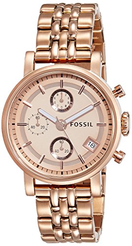 Fossil Decker ES Rose Gold Chronograph Watch mm Stainless Steel Fossil Decker ES Rose Gold Chronograph Watch mm Stainless Steel