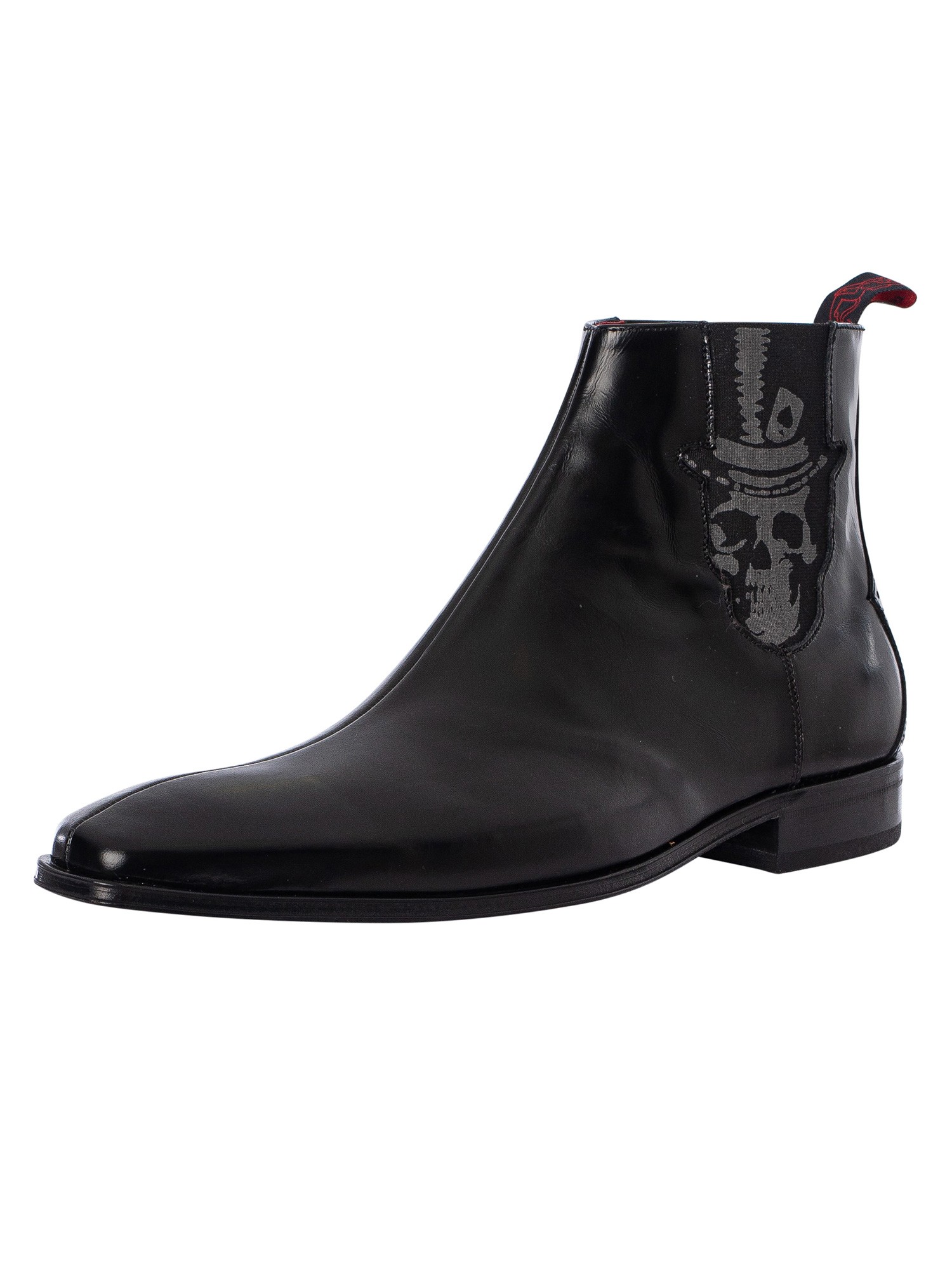 Skull Polished Leather Chelsea Boots Skull Polished Leather Chelsea Boots
