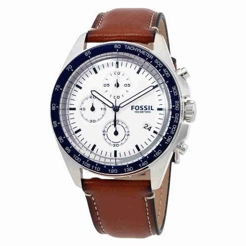 Fossil Men’s White Dial Chronograph Watch mm Stainless Fossil Men’s White Dial Chronograph Watch mm Stainless