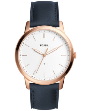 Fossil FS The Minimalist Slim Men’s Watch White Dial Rose Gold Case Fossil FS The Minimalist Slim Men’s Watch White Dial Rose Gold Case