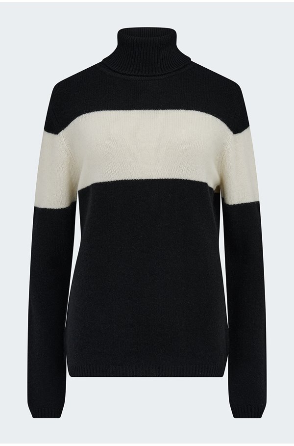 Jumper – Ski Roll Neck in Black Cream Jumper – Ski Roll Neck in Black Cream