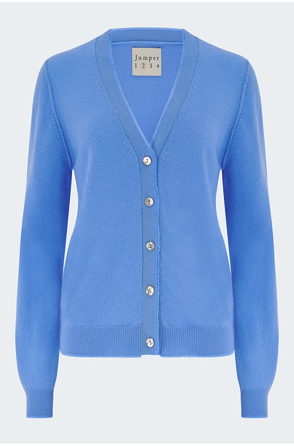 Jumper – Distressed V Neck Cardi in Skylar Jumper – Distressed V Neck Cardi in Skylar