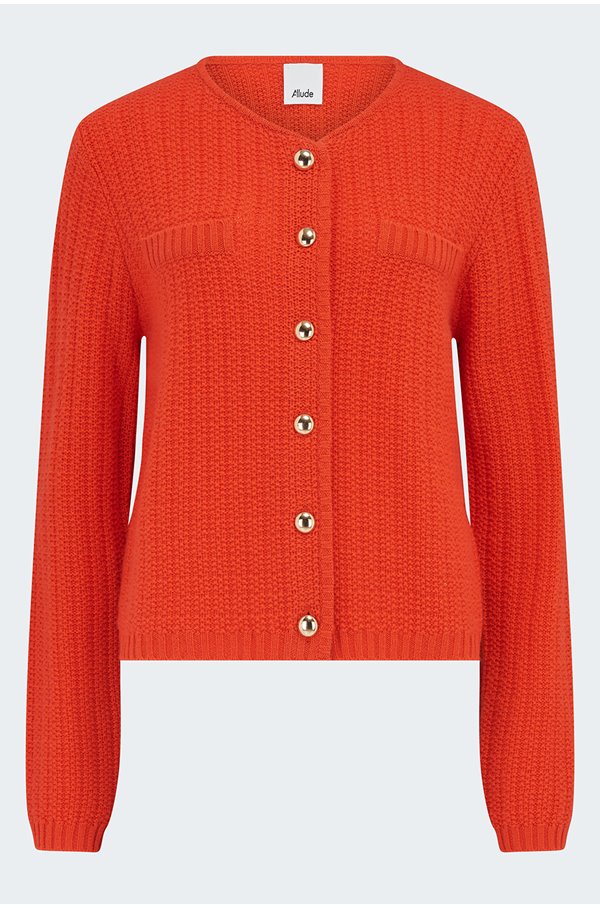 Allude – Gold Button Cardigan in Red Allude – Gold Button Cardigan in Red