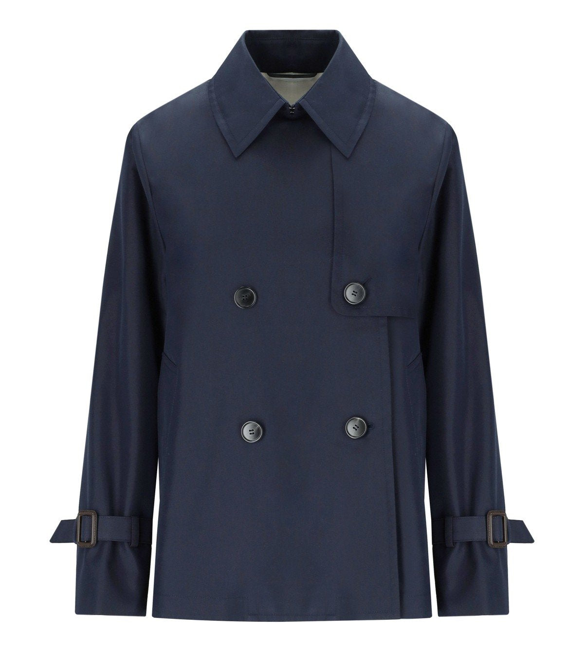 MAX MARA WEEKEND BIGLIA BLUE SHORT TRENCH COAT MAX MARA WEEKEND BIGLIA BLUE SHORT TRENCH COAT
