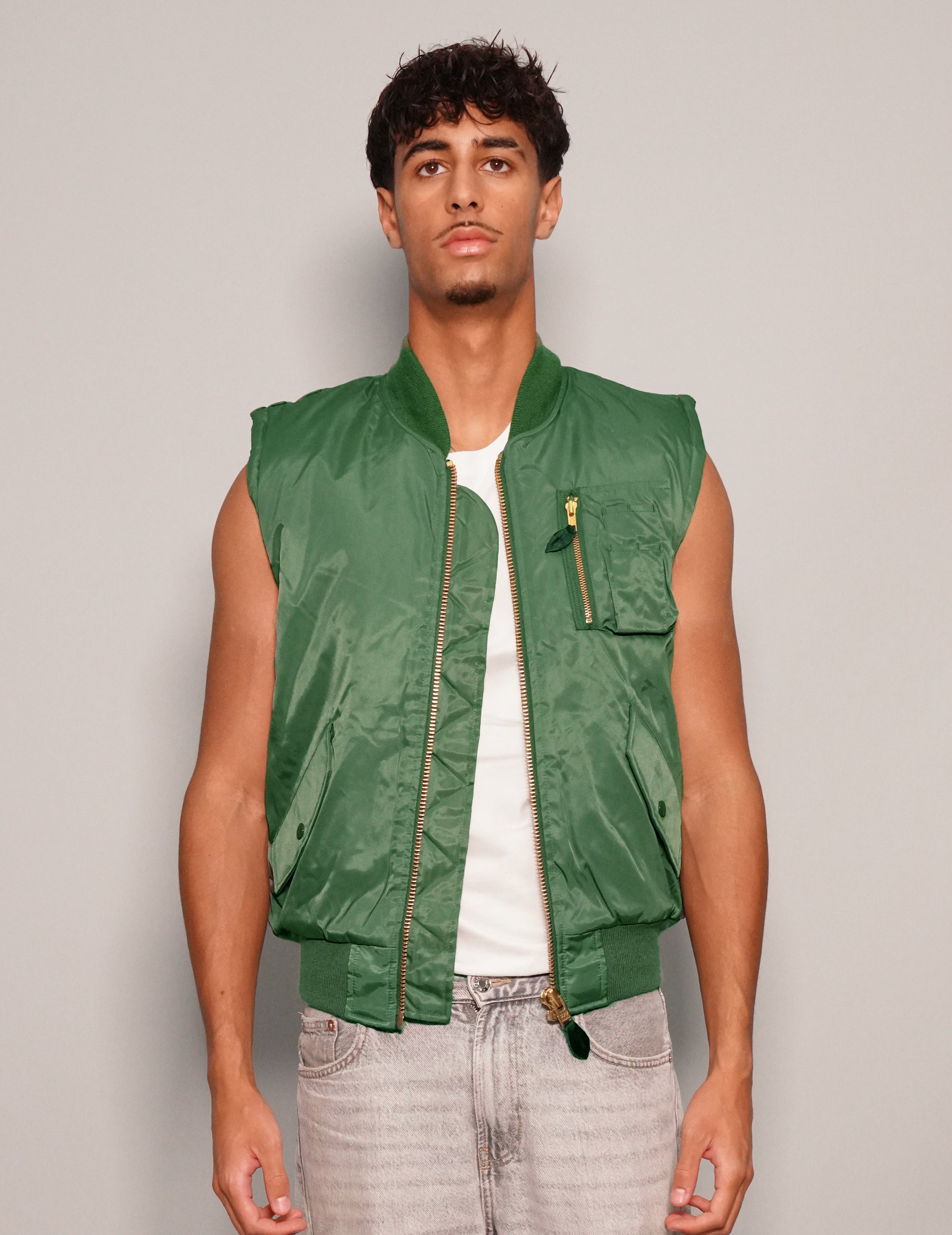 Bomber Gilet in Green Bomber Gilet in Green