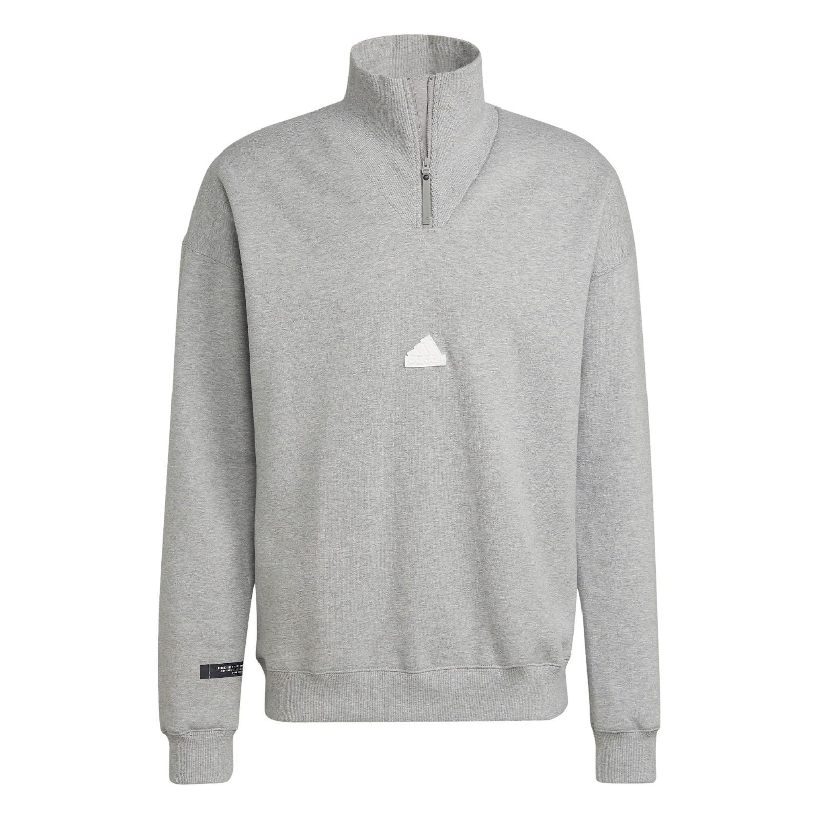 adidas Zip Fleece Sweatshirt – Medium Grey Heather – M Grey adidas Zip Fleece Sweatshirt – Medium Grey Heather – M Grey