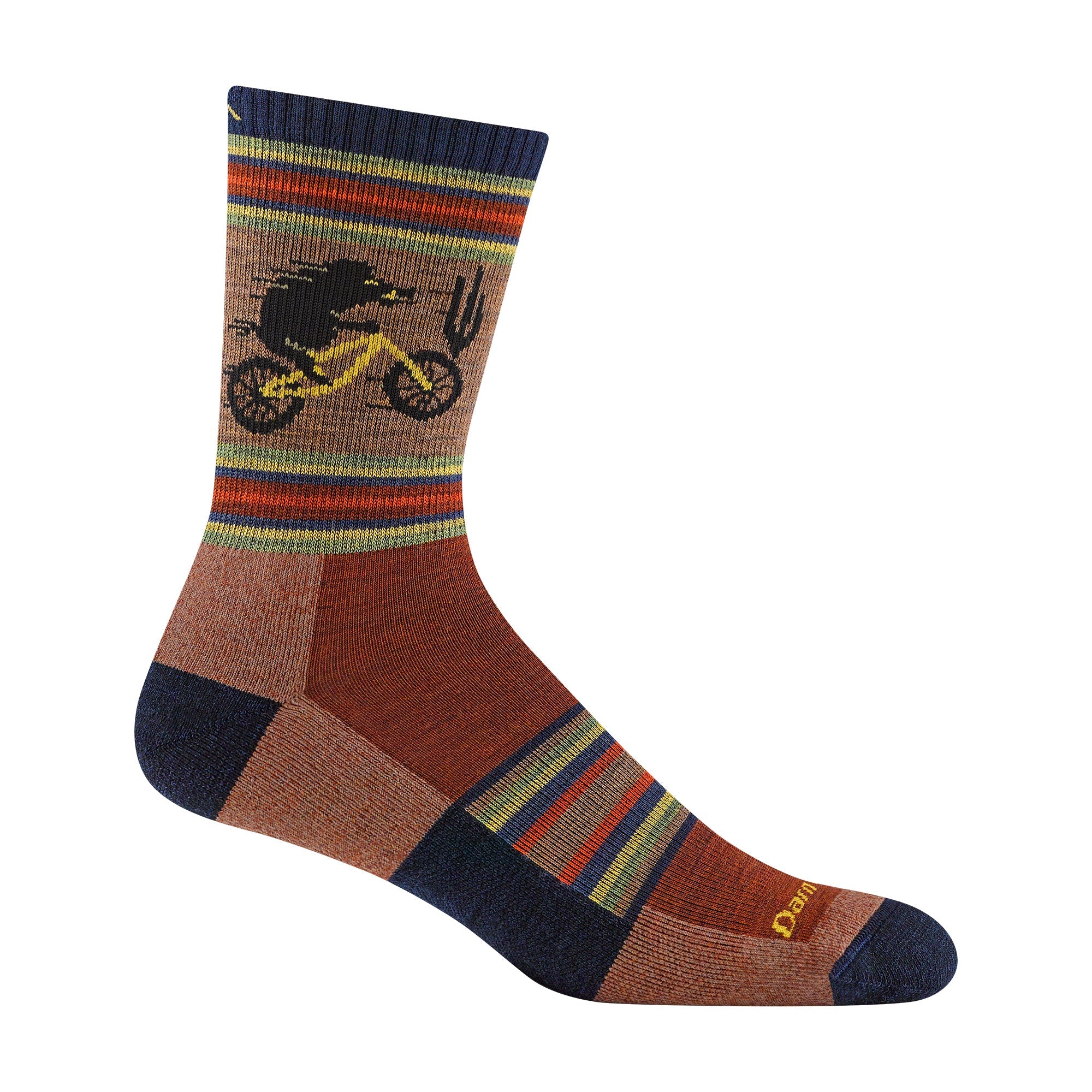 Mens Animal Patterned Micro Crew Lightweight Hiking Merino Wool Socks – M Chestnut Mens Animal Patterned Micro Crew Lightweight Hiking Merino Wool Socks – M Chestnut