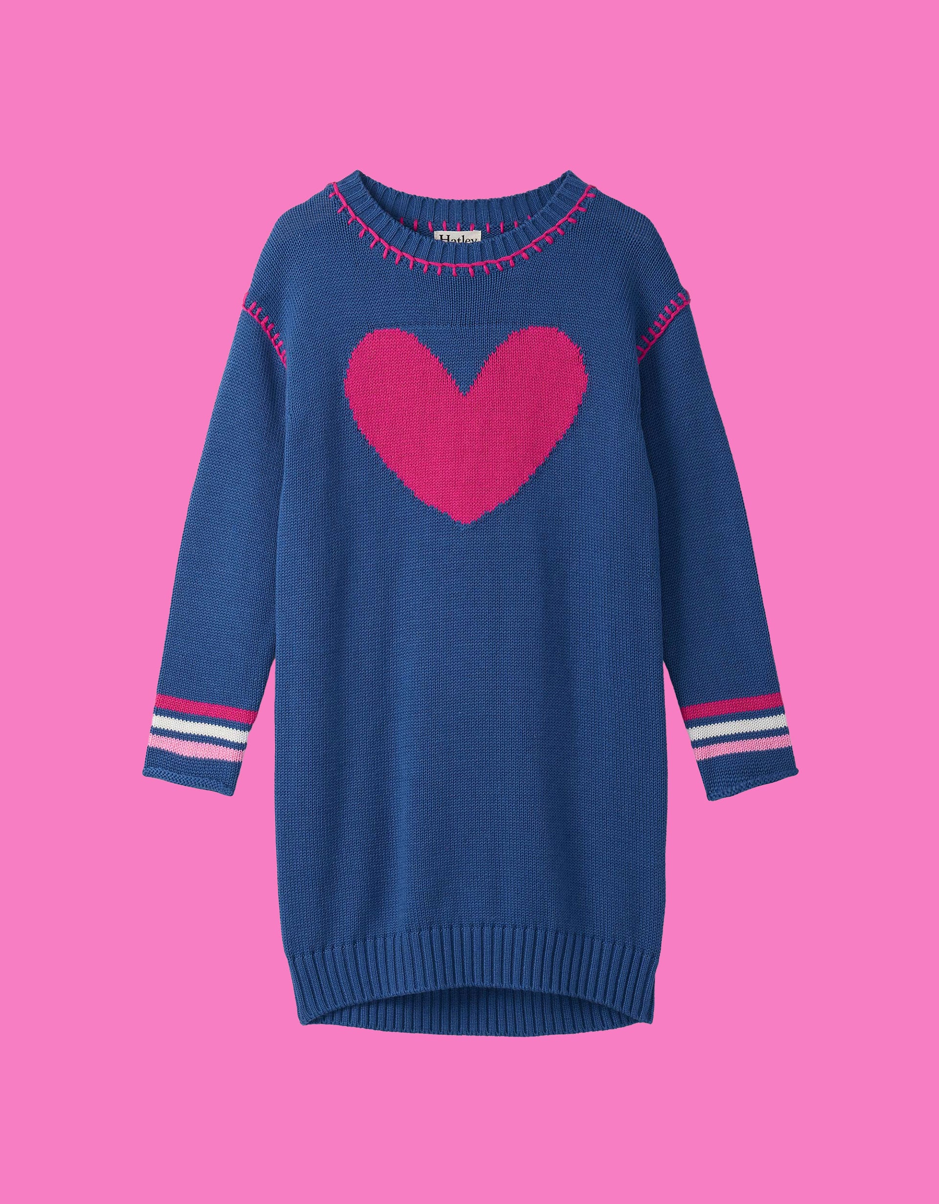 Hatley Heart Drop Shoulder Jumper Dress Blue Hatley Heart Drop Shoulder Jumper Dress Blue