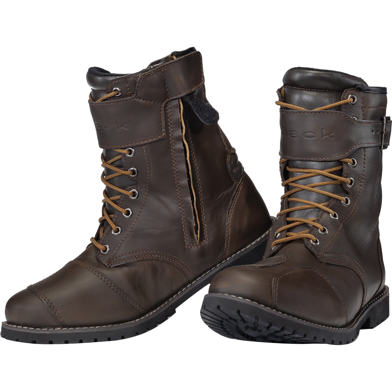 Black Heritage Leather Motorcycle Boots – Brown |