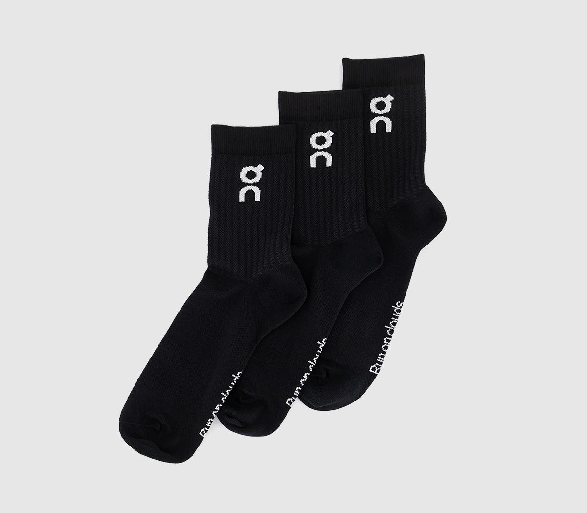 On Running Black Fabric Socks High Pack, Size: