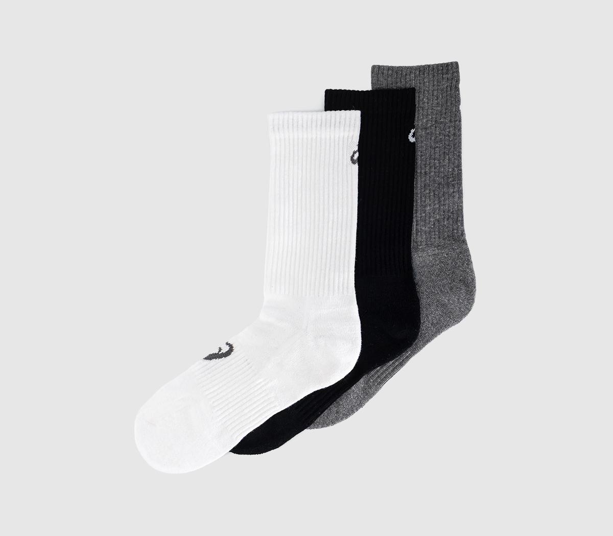 Asics pk Crew Socks White Black Grey Asics pk Crew Socks White Black Grey