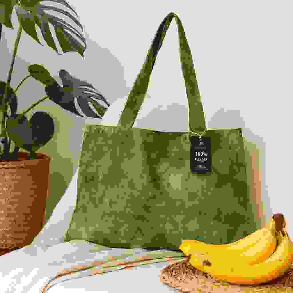 Cotton Tote Bag Forest Green Tie-Dye Long Handles Cotton Tote Bag Forest Green Tie-Dye Long Handles
