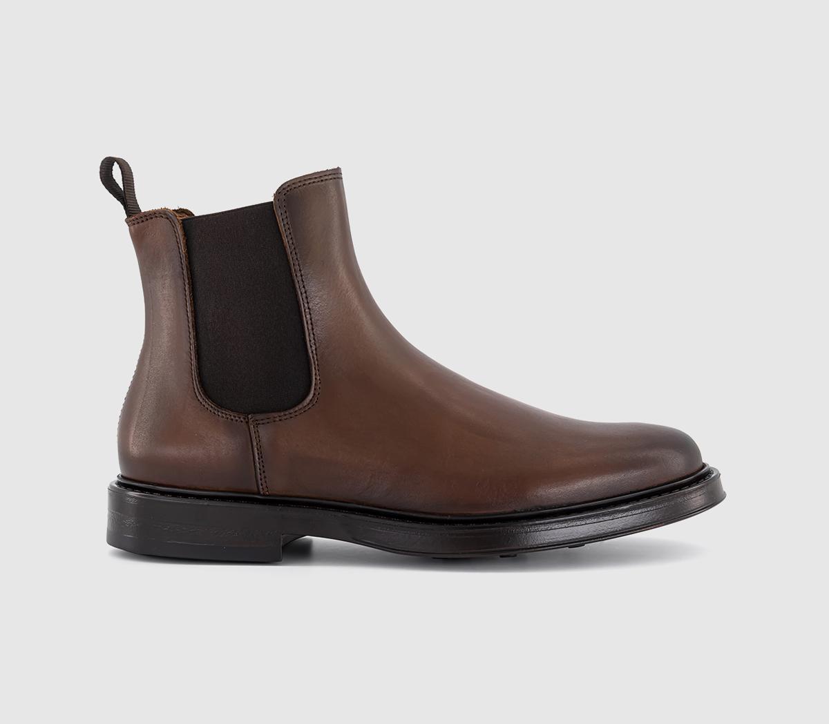 Poste Mens Pedro Smart Chelsea Boots Brown Leather Poste Mens Pedro Smart Chelsea Boots Brown Leather
