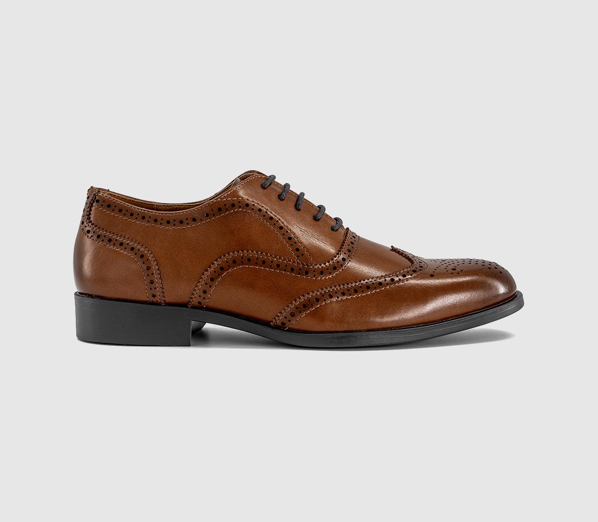 OFFICE Mens Mission Oxford Brogue Shoes Tan OFFICE Mens Mission Oxford Brogue Shoes Tan