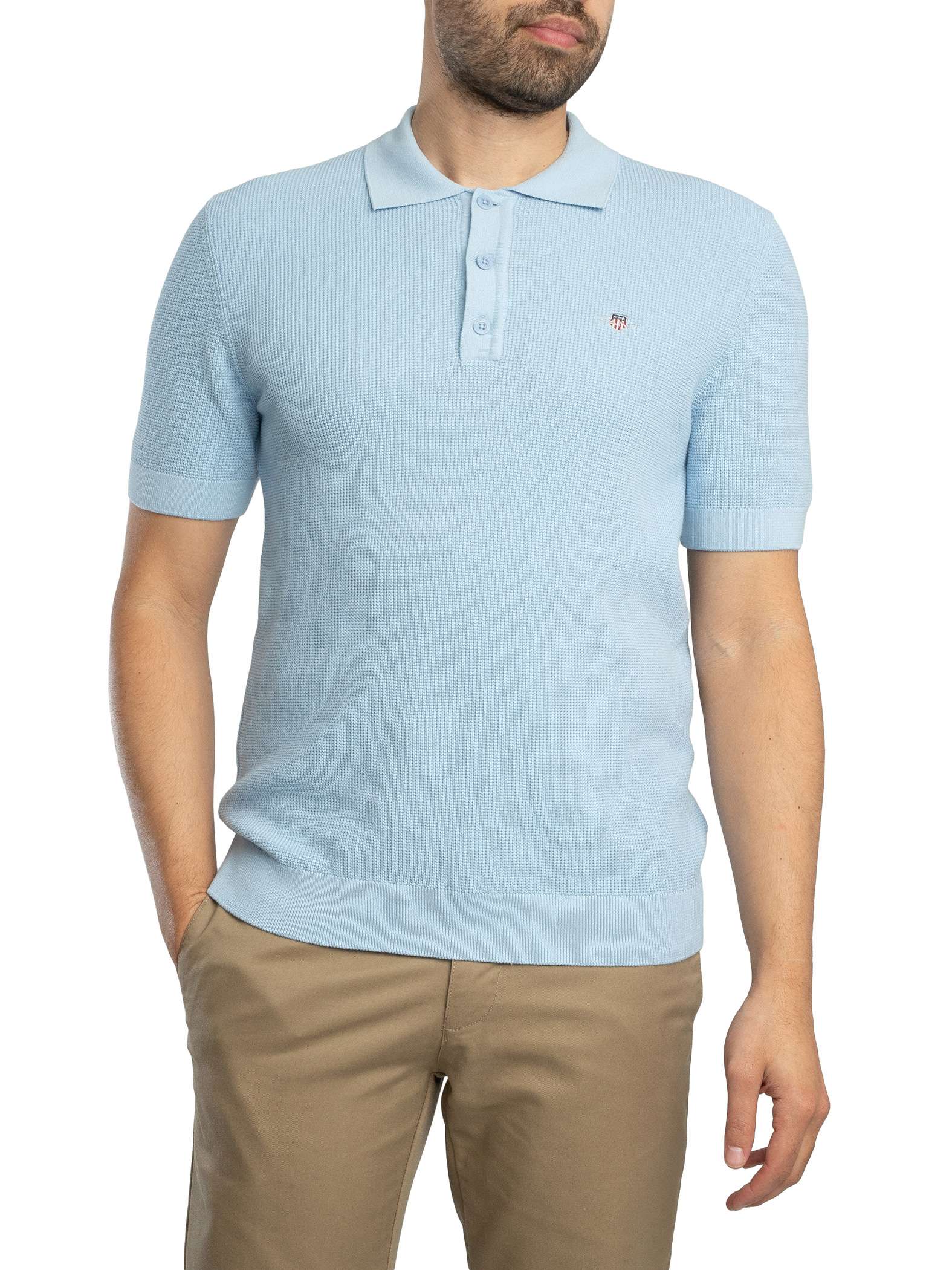 Micro Textured Cotton Polo Shirt Micro Textured Cotton Polo Shirt