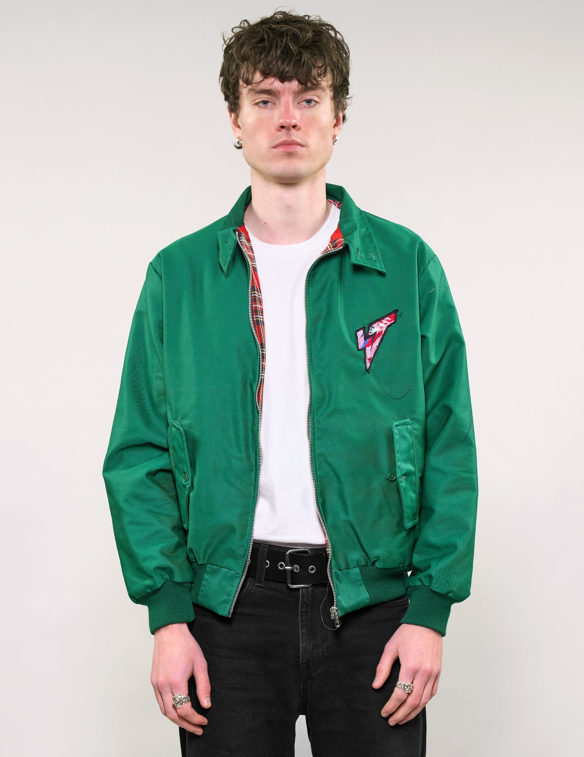 Classic Harrington Jacket in Green – S With Logo Classic Harrington Jacket in Green – S With Logo