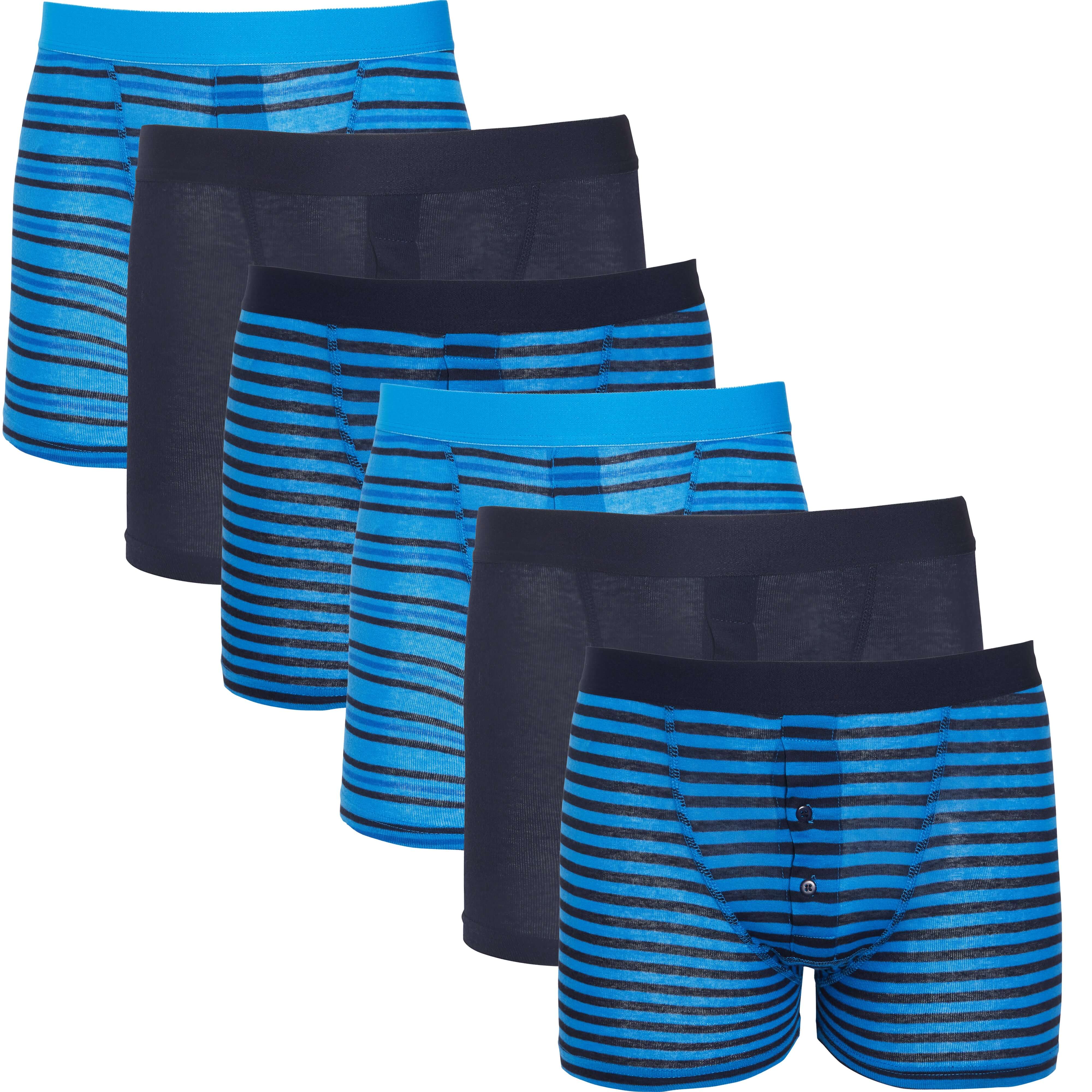 Pack Blue Navy Striped Cotton Stretch Boxer Shorts Menswear Classic Breathable Activewear Soft and Durable Underwear by Sock – BLUE STRIPE Pack Blue Navy Striped Cotton Stretch Boxer Shorts Menswear Classic Breathable Activewear Soft and Durable Underwear by Sock – BLUE STRIPE