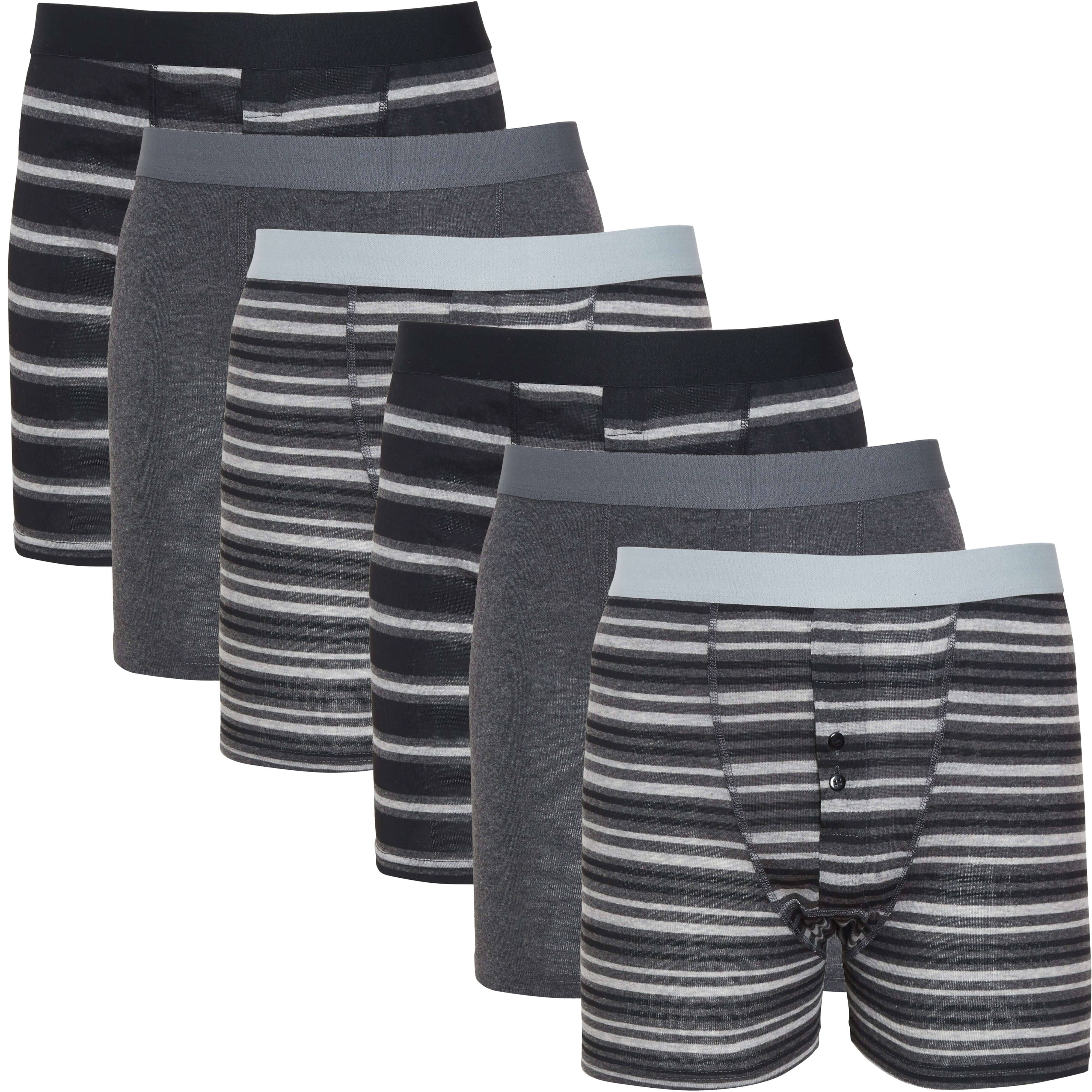 Pack Striped Black Grey Cotton Stretch Boxer Shorts Menswear Classic Activewear Breathable Soft and Durable Underwear for Men – X BLACK STRIPE Pack Striped Black Grey Cotton Stretch Boxer Shorts Menswear Classic Activewear Breathable Soft and Durable Underwear for Men – X BLACK STRIPE