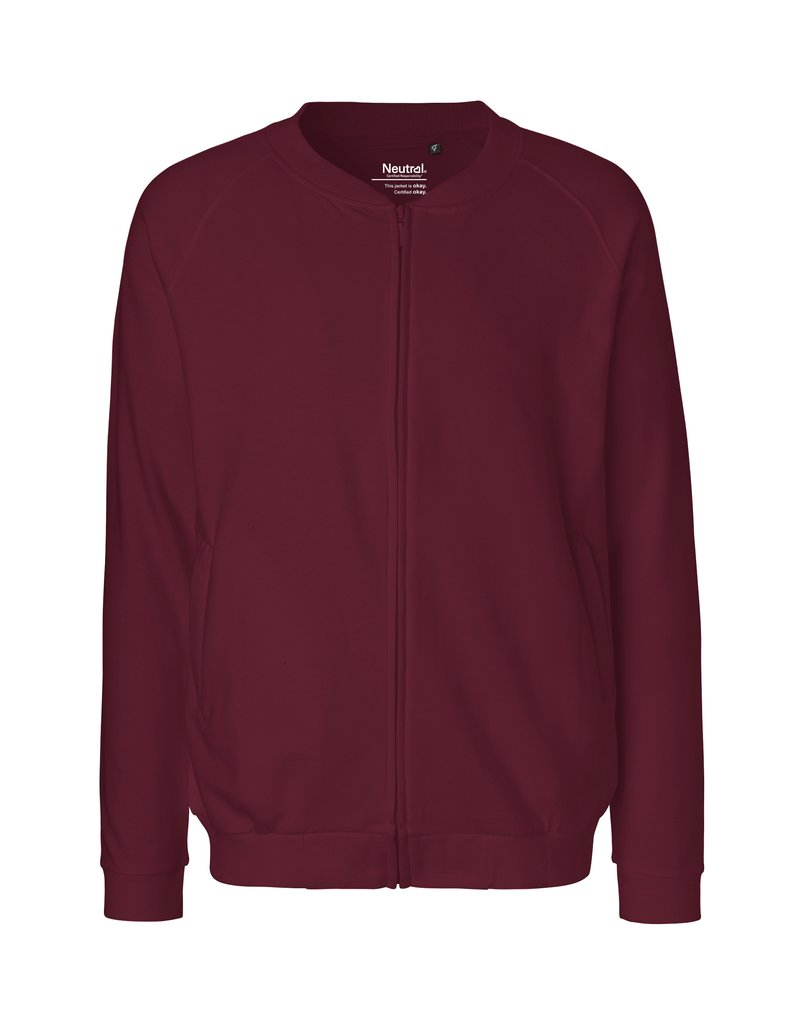 Fairtrade Organic Bomber Jacket: Unisex – L Burgundy Fairtrade Organic Bomber Jacket: Unisex – L Burgundy