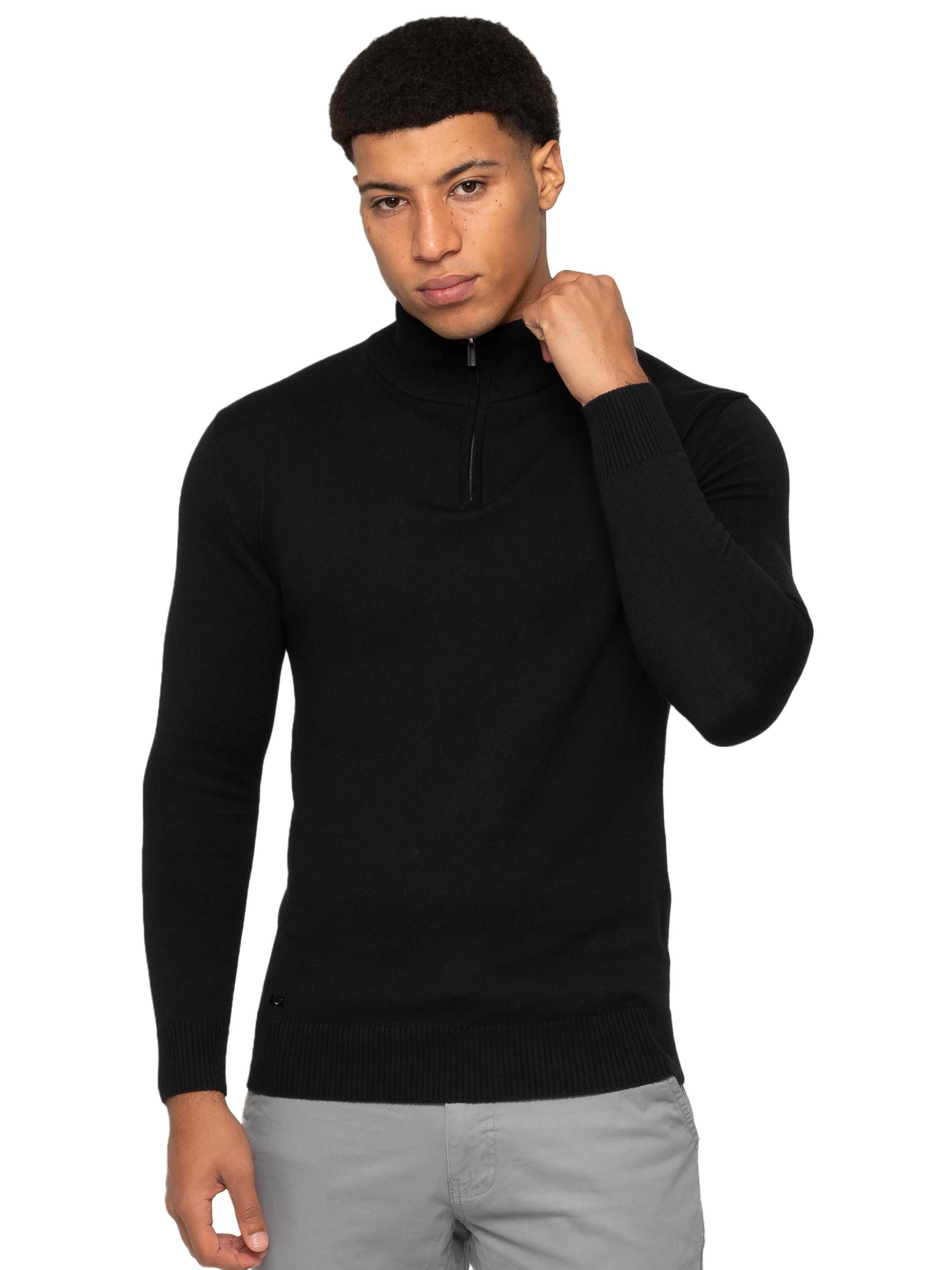Mens Funnel Neck Knit Jumper in Various Colors