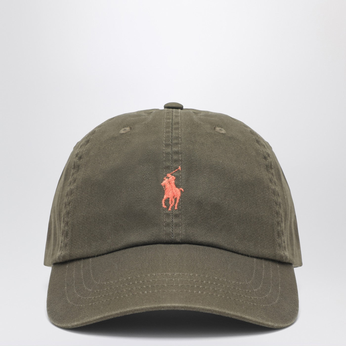 Olive green baseball cap with logo Olive green baseball cap with logo