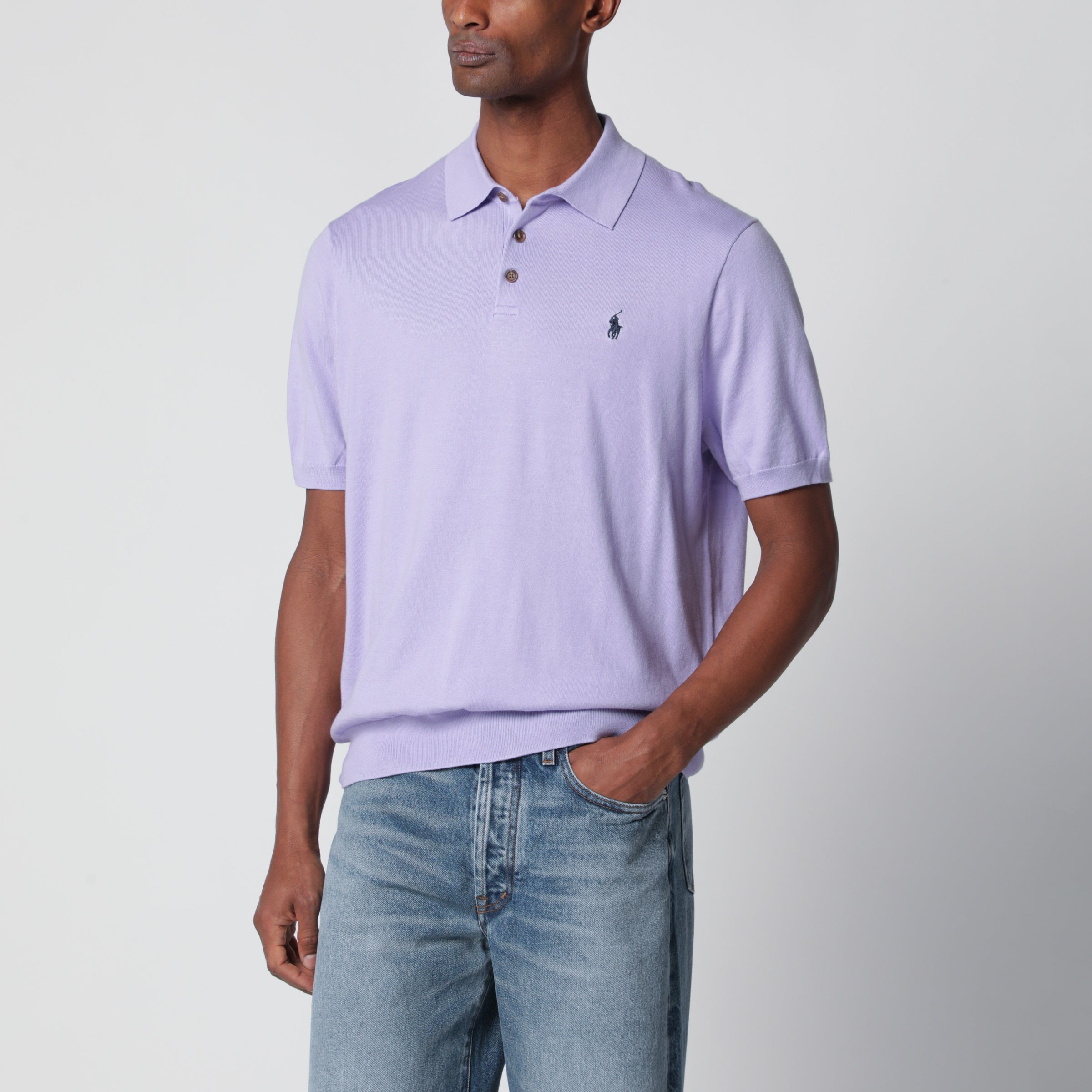 Lilac cotton polo shirt Lilac cotton polo shirt