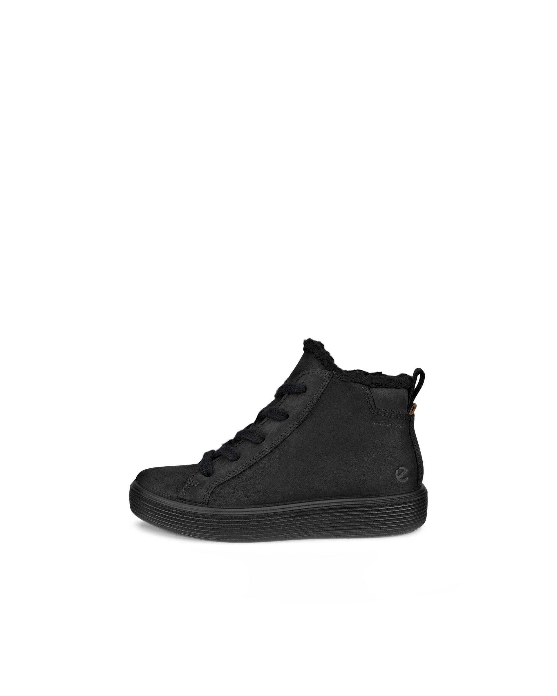 ECCO SOFT – Kids’ Nubuck Waterproof Ankle Boot – Black ECCO SOFT – Kids’ Nubuck Waterproof Ankle Boot – Black